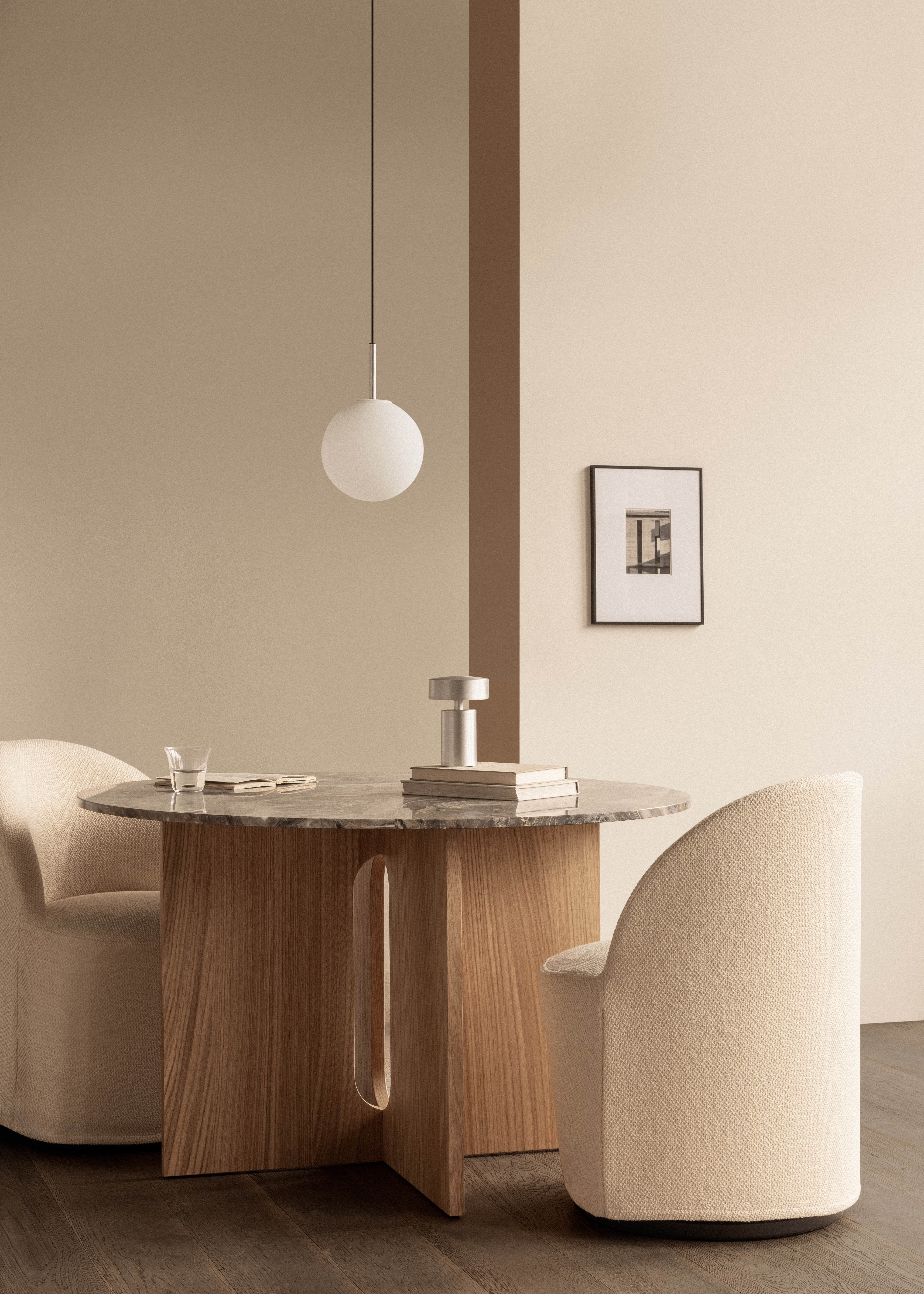 audo-androgyne-dining-table-grey-galaxy-tr-bulb-pendant-tearoom-club-chair-swivel-loose-cover-column-lamp