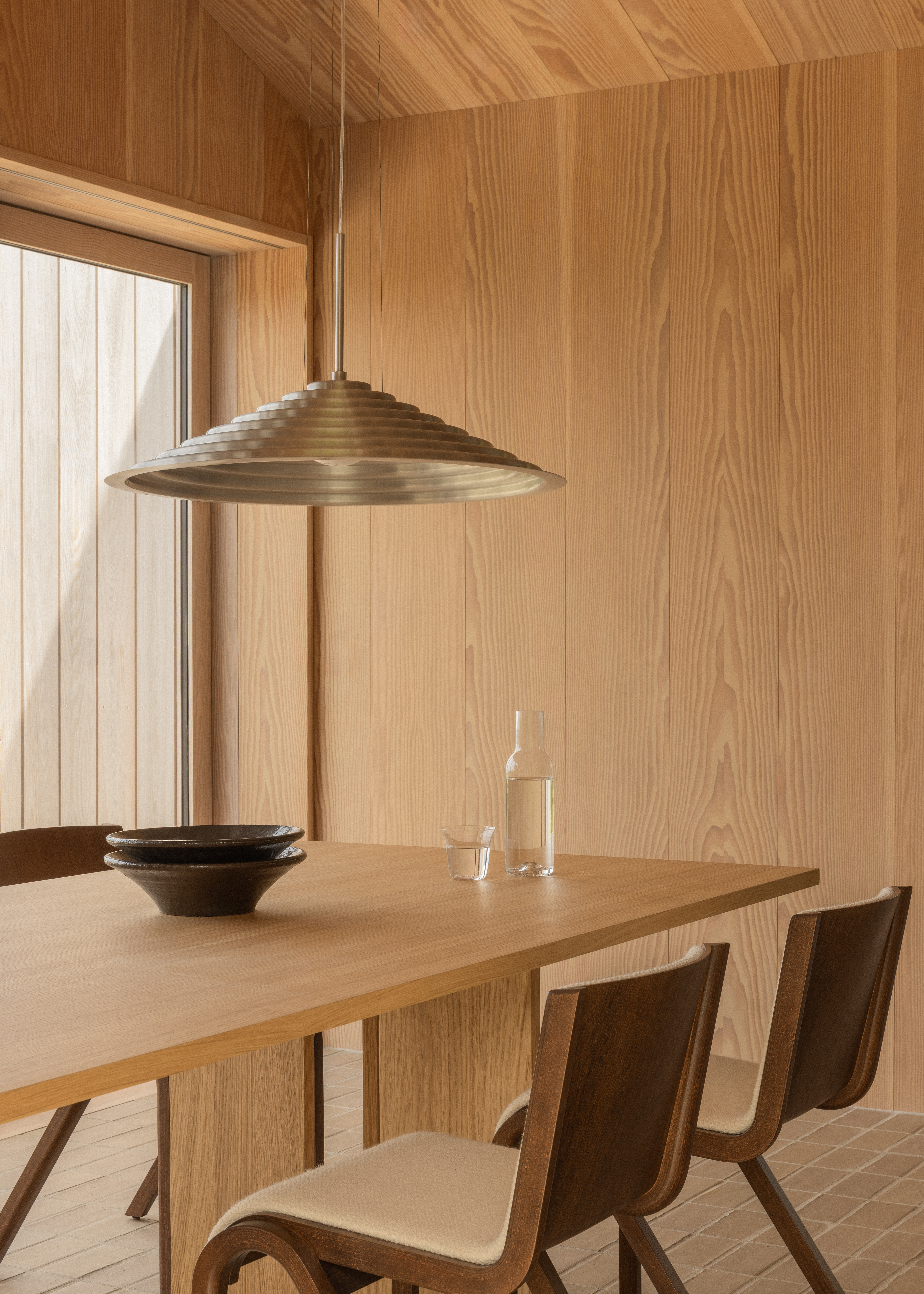 audo-chancery-pendant-lamp-androgyne-dining-table-ready-chair-bottle-carafe-triptych-bowl-1